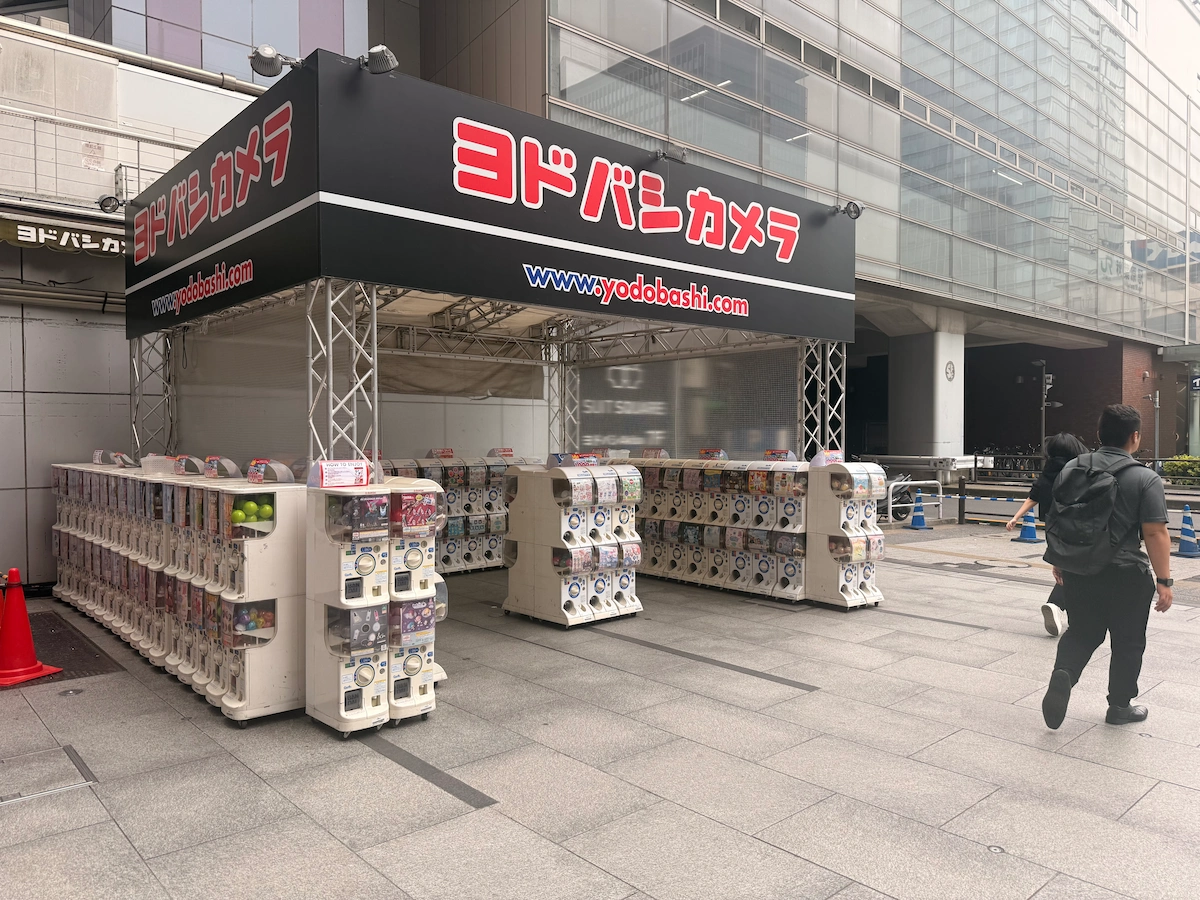 Capsule toy machines in a Japanese store